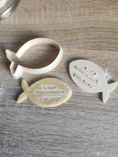 Kommunion &amp; Taufe Komplettset - Caketopper + Keksausstecher + 30 Serviettenringe + 3 Mini-Topper