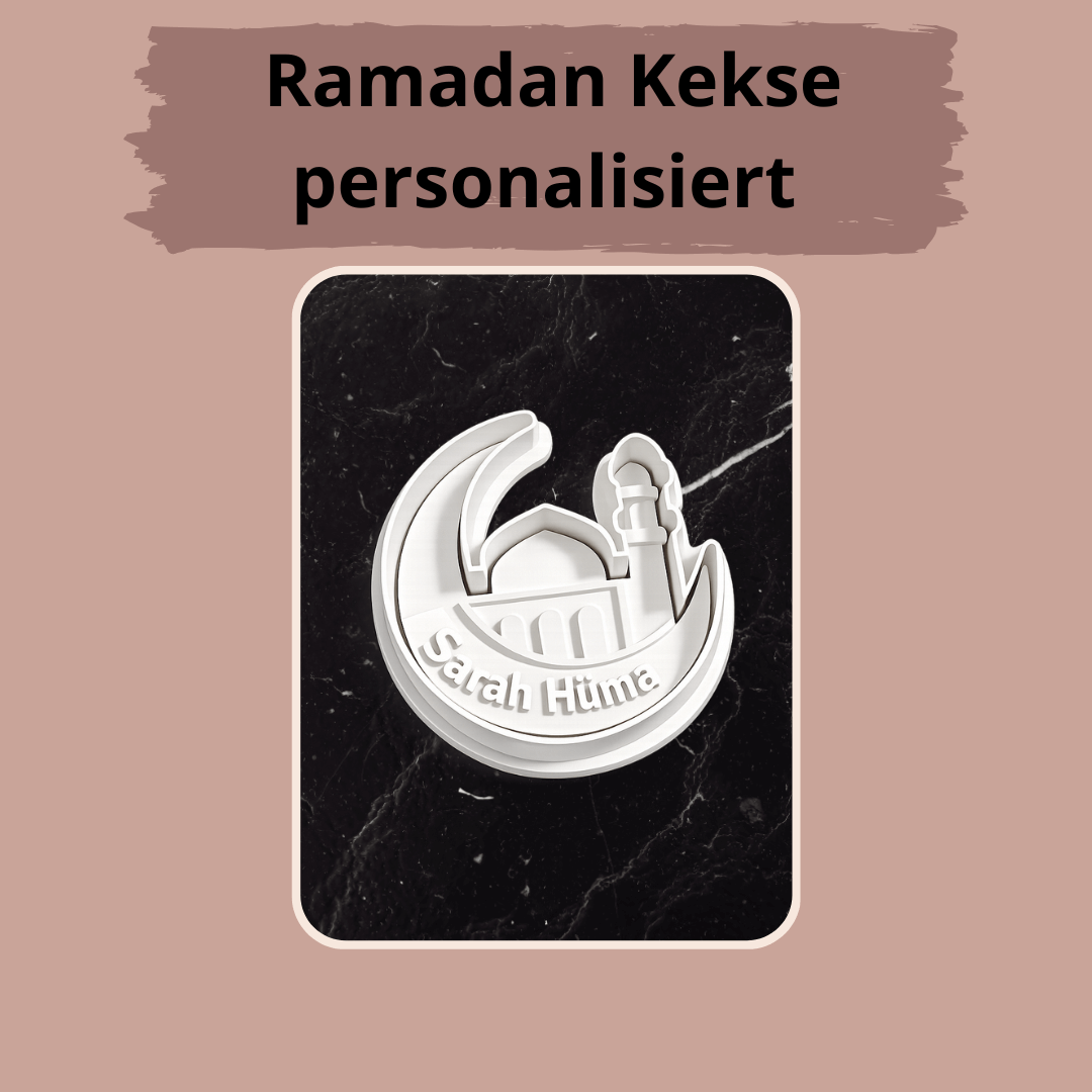 Keksausstecher "Ramadan" mit individuellem Text, personalisierter Keksstempel z.B. mit Namen