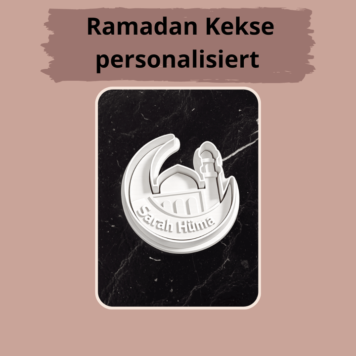 Keksausstecher "Ramadan" mit individuellem Text, personalisierter Keksstempel z.B. mit Namen
