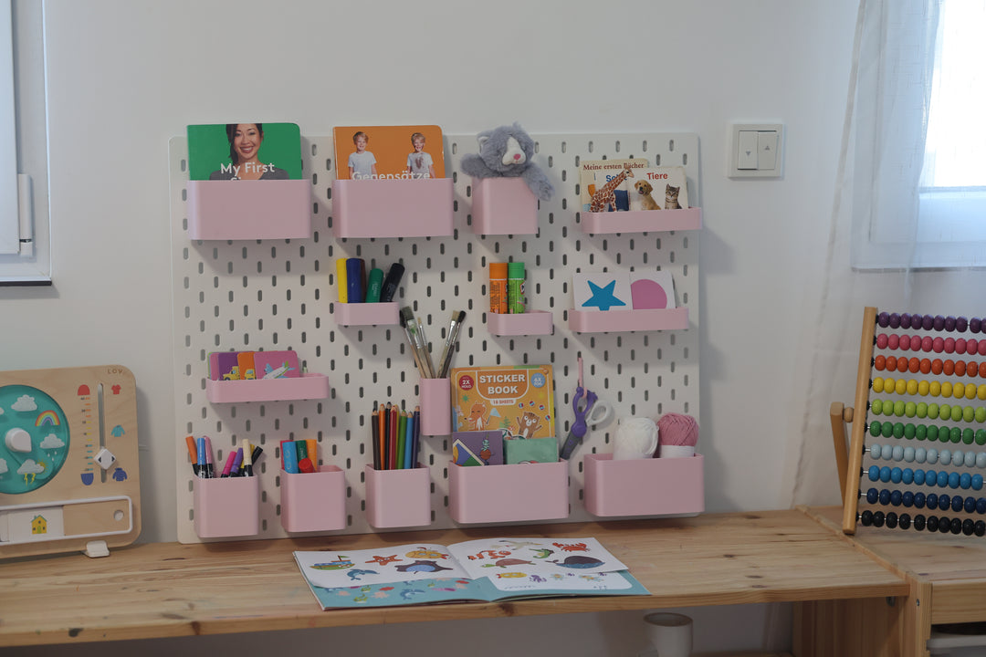 Aufbewahrungsboxen Set passend für Ikea Skadis in verschiedenen Farben und Größen - Organisation für dein Regalsystem