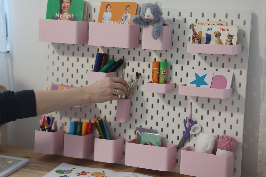 Aufbewahrungsboxen Set passend für Ikea Skadis in verschiedenen Farben und Größen - Organisation für dein Regalsystem