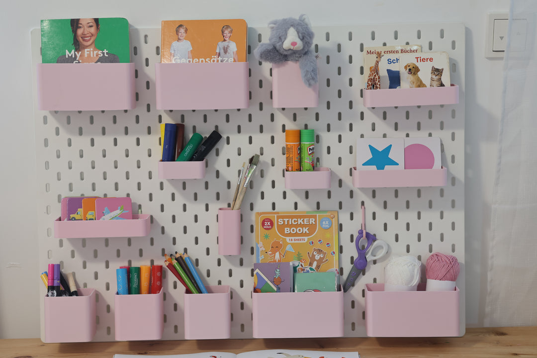 Aufbewahrungsboxen Set passend für Ikea Skadis in verschiedenen Farben und Größen - Organisation für dein Regalsystem