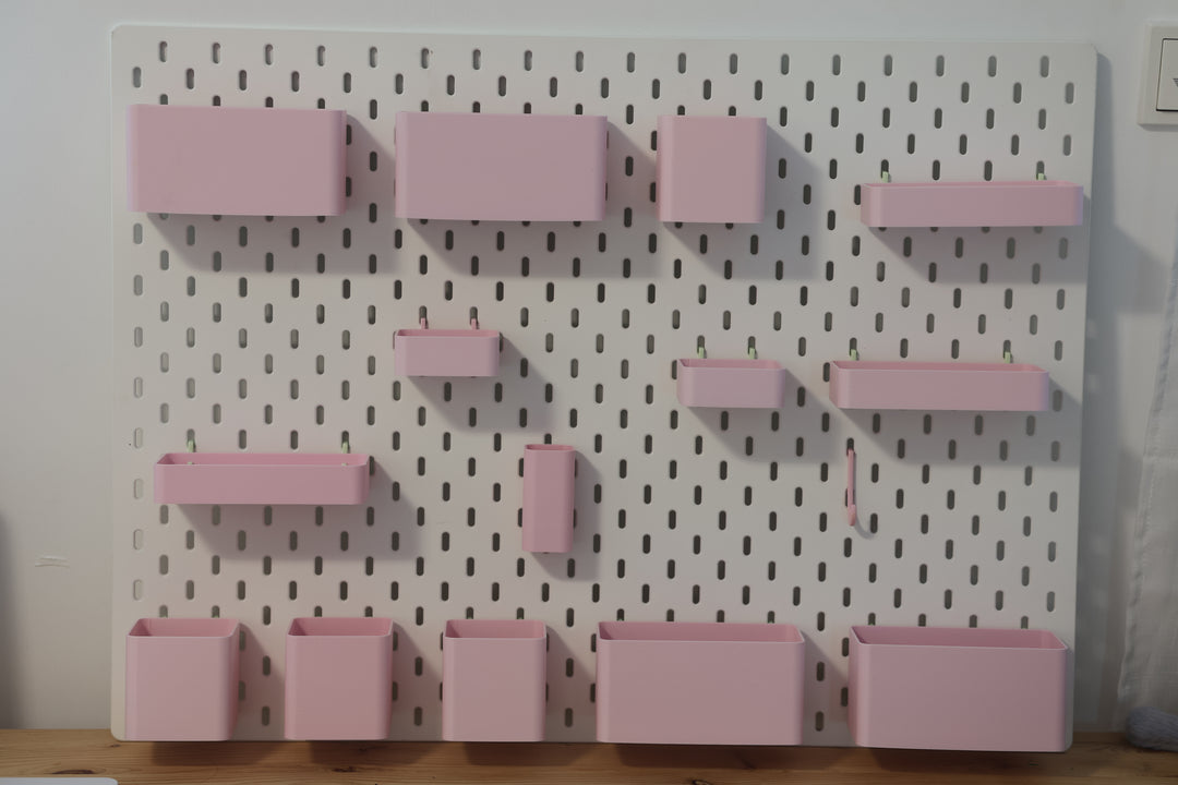 Aufbewahrungsboxen Set passend für Ikea Skadis in verschiedenen Farben und Größen - Organisation für dein Regalsystem