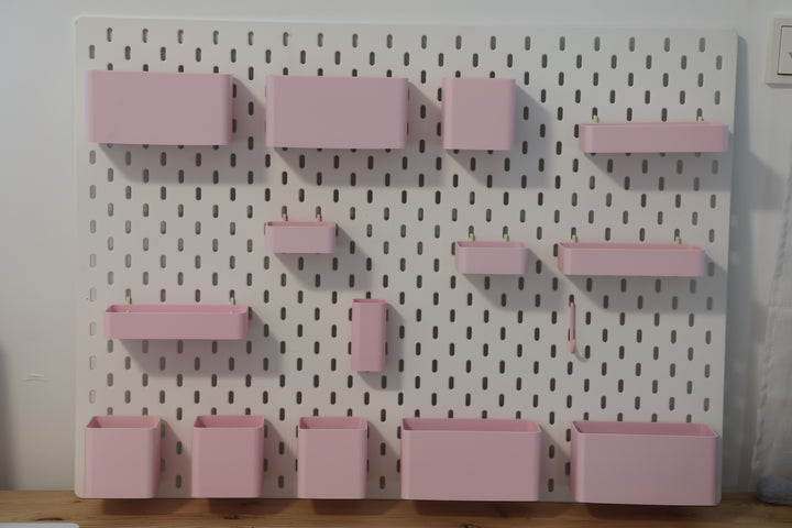 Aufbewahrungsboxen Set passend für Ikea Skadis in verschiedenen Farben und Größen - Organisation für dein Regalsystem
