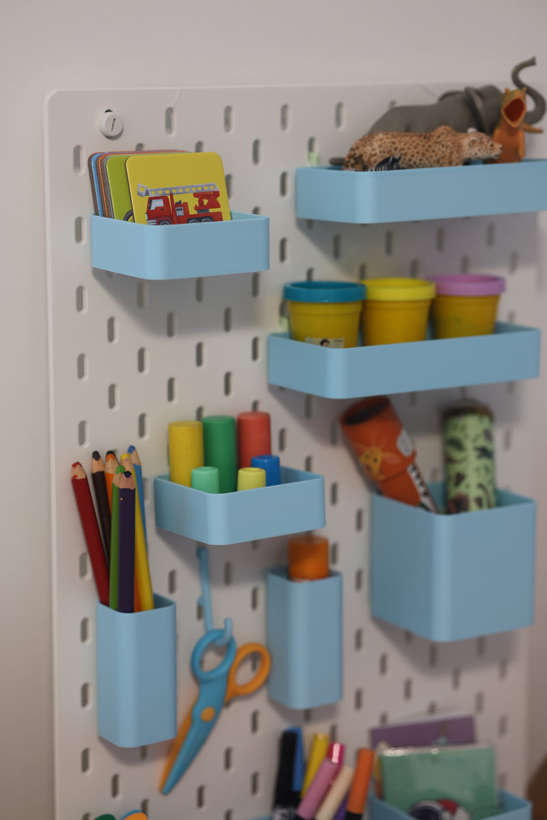 Aufbewahrungsboxen Set passend für Ikea Skadis in verschiedenen Farben und Größen - Organisation für dein Regalsystem