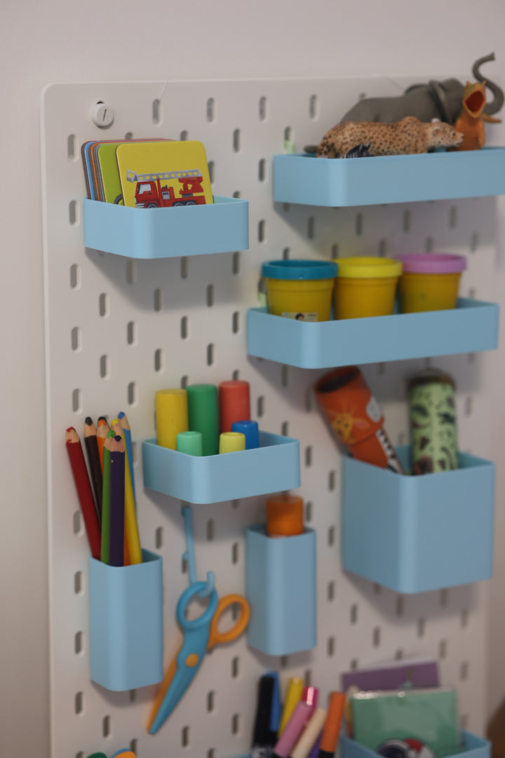 Aufbewahrungsboxen Set passend für Ikea Skadis in verschiedenen Farben und Größen - Organisation für dein Regalsystem
