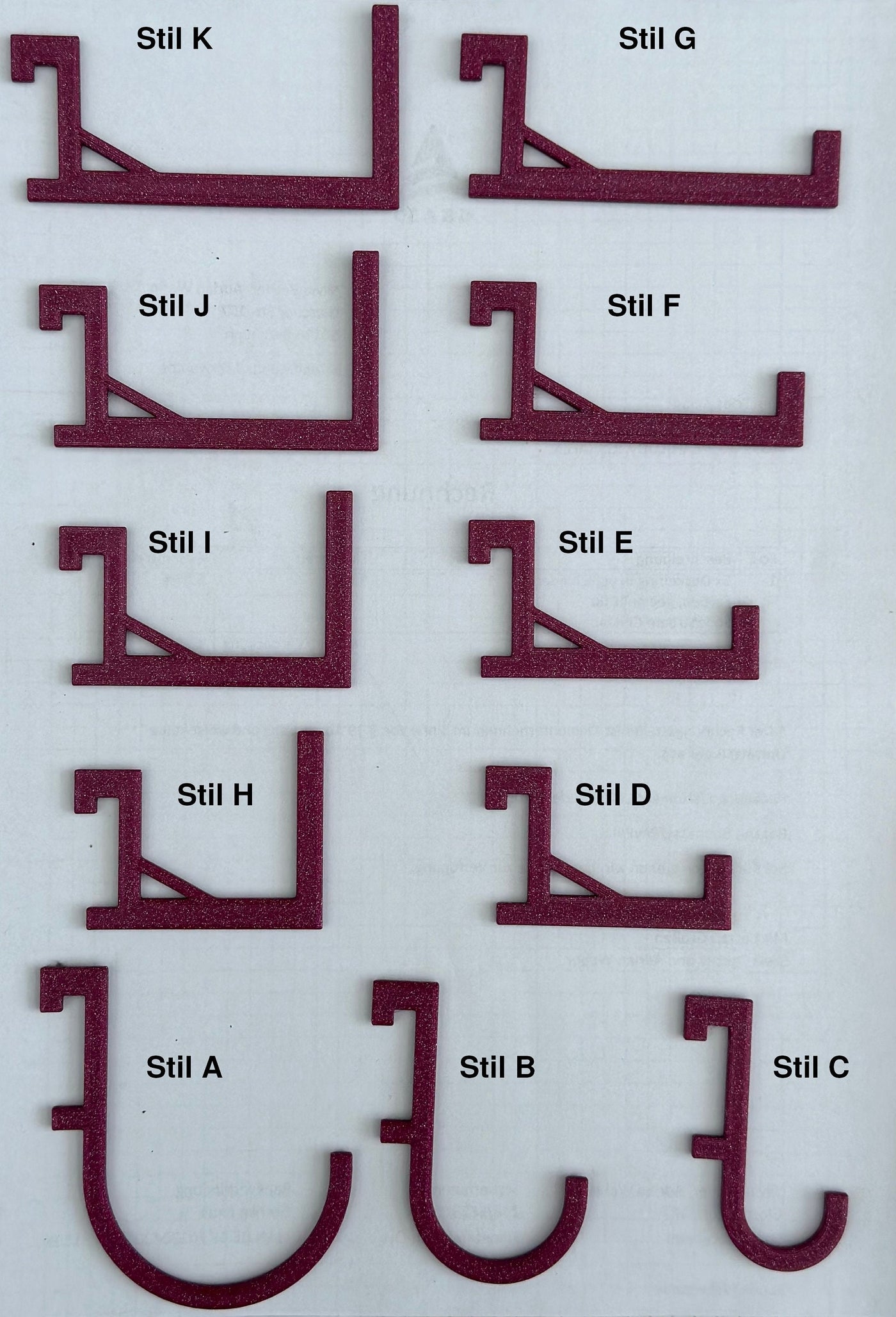 robuste Haken passend für IKEA SKADIS Pegboard (3D Druck) verschiedene Größen und Farben
