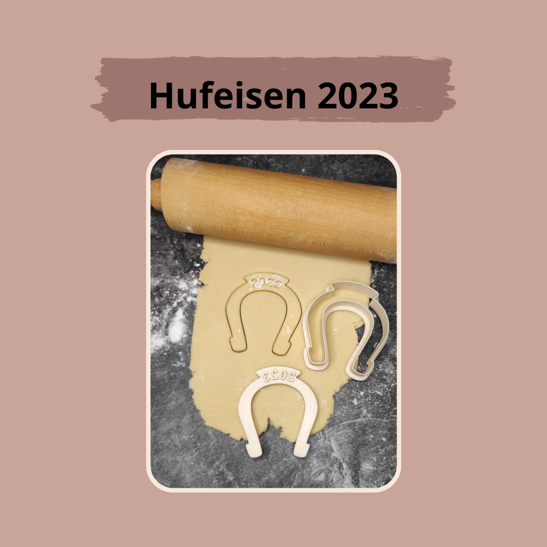 Keksausstecher "Hufeisen - 2024" mit Stempel