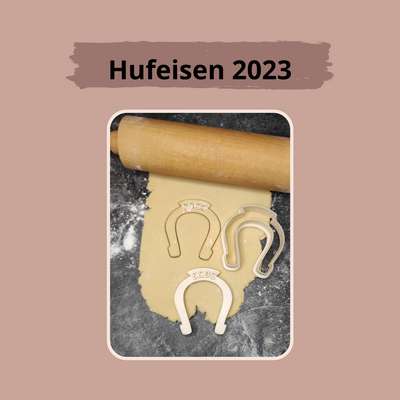 Keksausstecher "Hufeisen - 2023" mit Stempel