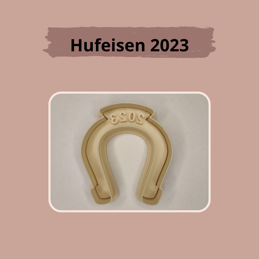 Keksausstecher "Hufeisen - 2024" mit Stempel