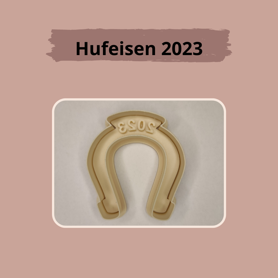 Keksausstecher "Hufeisen - 2023" mit Stempel