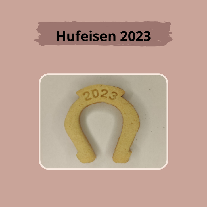 Keksausstecher "Hufeisen - 2024" mit Stempel