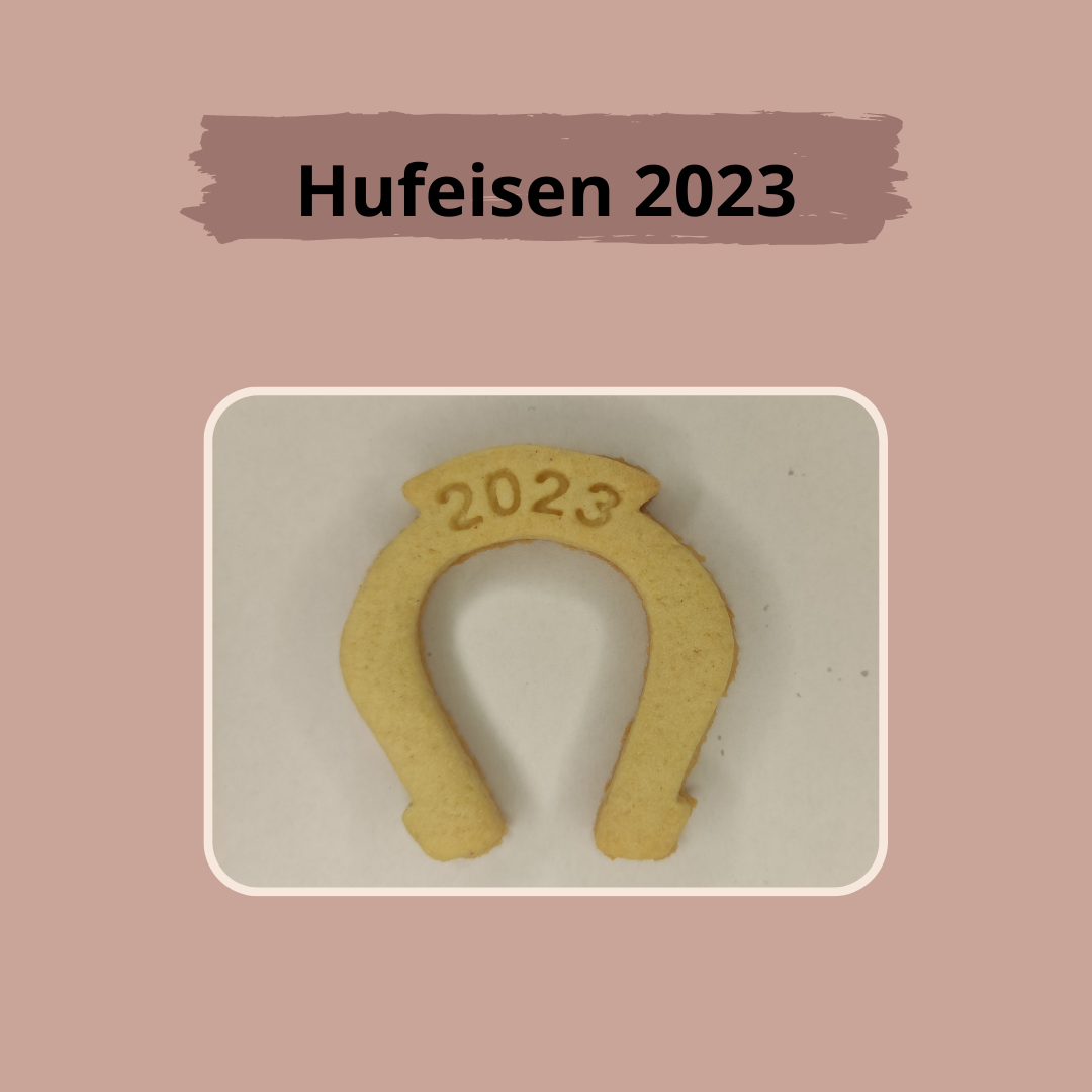Keksausstecher "Hufeisen - 2024" mit Stempel