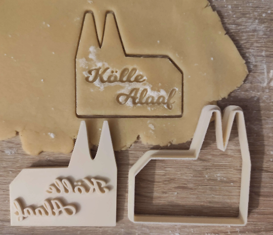 Keksausstecher "Kölner Dom - Kölle Alaaf" mit Stempel