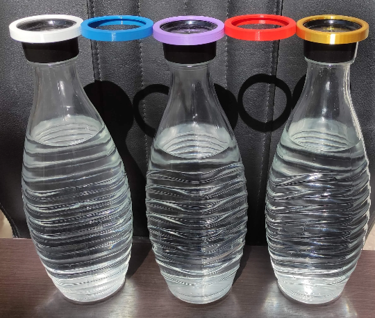 5x Deckelring in verschiedenen Farben, geeignet für SodaStream Crystal