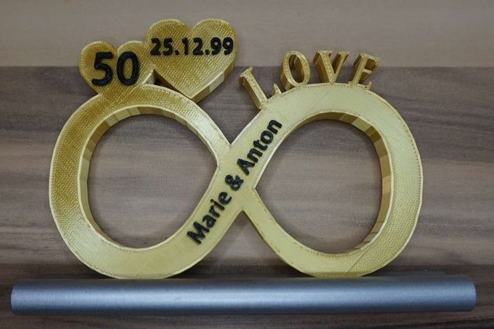 Das perfekte Geschenk zur Hochzeit! Unendlichzeichen mit individuellem Datum und Namen