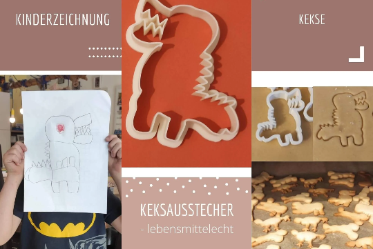 Individuelle Keksausstecher mit Stempel, mit Wunschform und Deinem Text